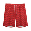Red Python Snakeskin Print Men's Athletic Shorts