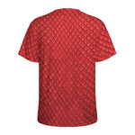 Red Python Snakeskin Print Men's Sports T-Shirt