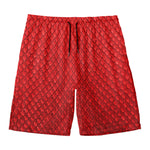Red Python Snakeskin Print Men's Swim Trunks