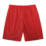 Red Python Snakeskin Print Men's Swim Trunks