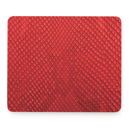 Red Python Snakeskin Print Mouse Pad