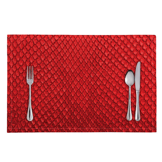 Red Python Snakeskin Print Placemat