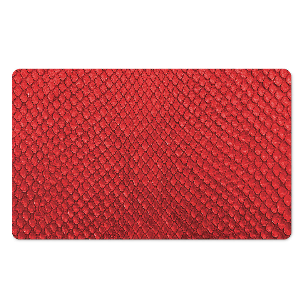 Red Python Snakeskin Print Polyester Doormat