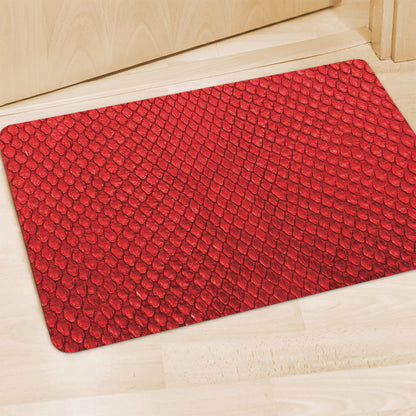 Red Python Snakeskin Print Polyester Doormat