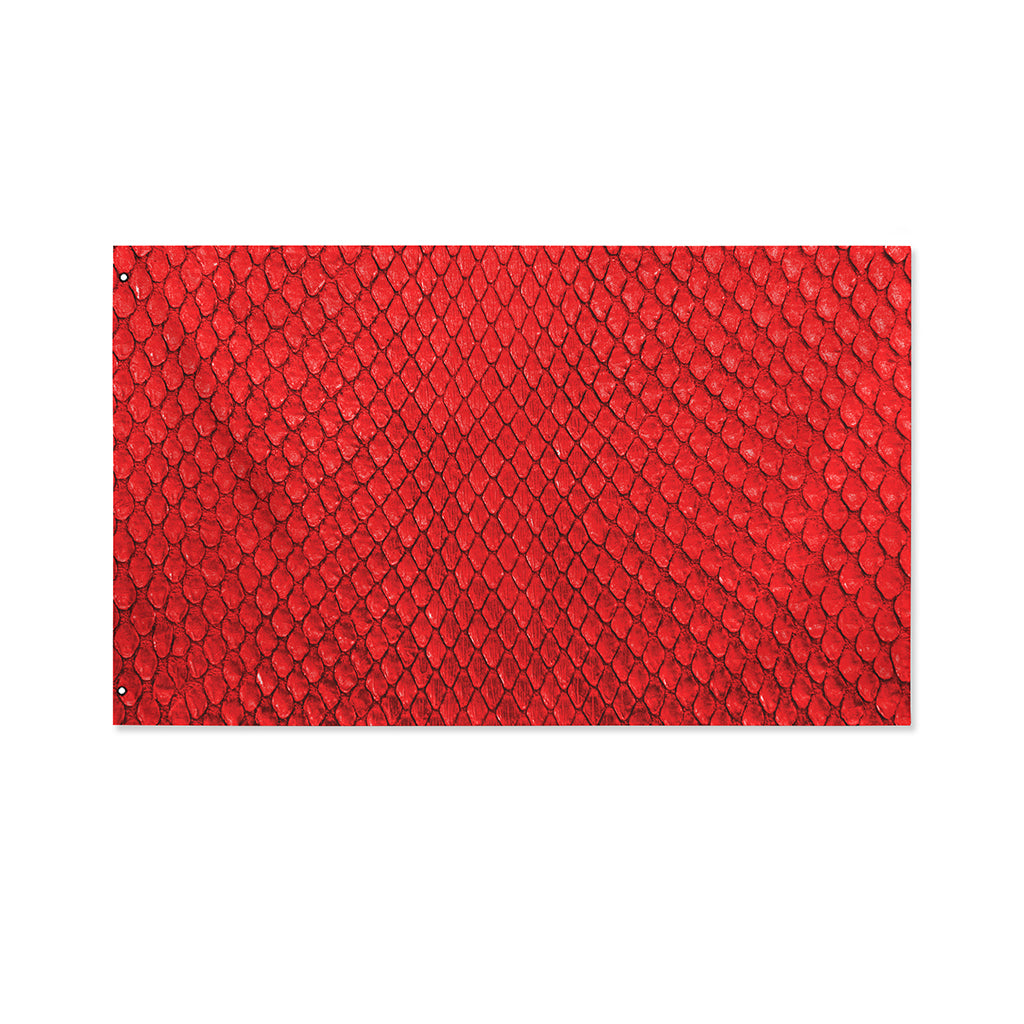 Red Python Snakeskin Print Polyester Flag