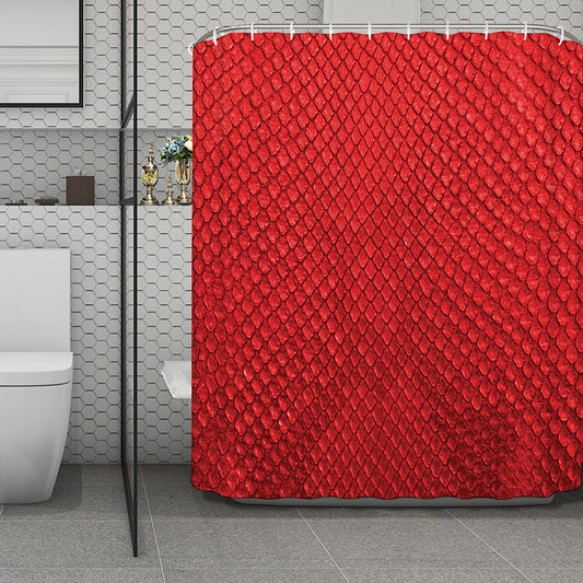 Red Python Snakeskin Print Polyester Shower Curtain