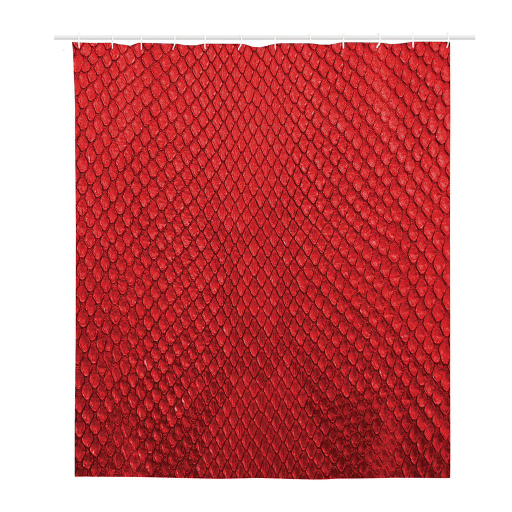 Red Python Snakeskin Print Polyester Shower Curtain