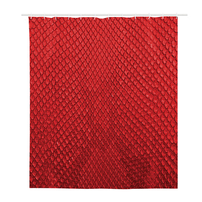 Red Python Snakeskin Print Polyester Shower Curtain