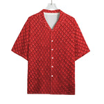 Red Python Snakeskin Print Rayon Hawaiian Shirt