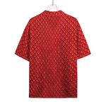 Red Python Snakeskin Print Rayon Hawaiian Shirt