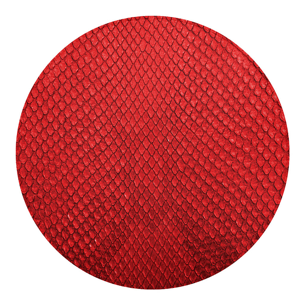 Red Python Snakeskin Print Round Blanket