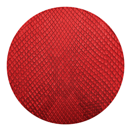 Red Python Snakeskin Print Round Blanket