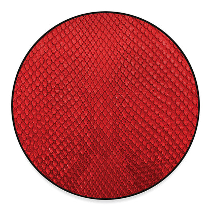 Red Python Snakeskin Print Round Floor Mat