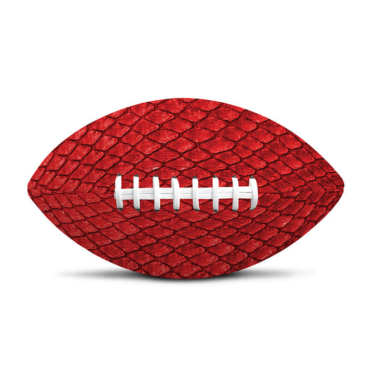 Red Python Snakeskin Print Rugby Ball