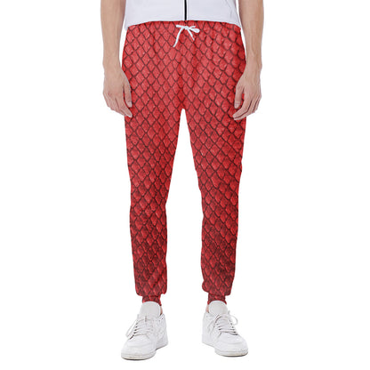 Red Python Snakeskin Print Scuba Joggers