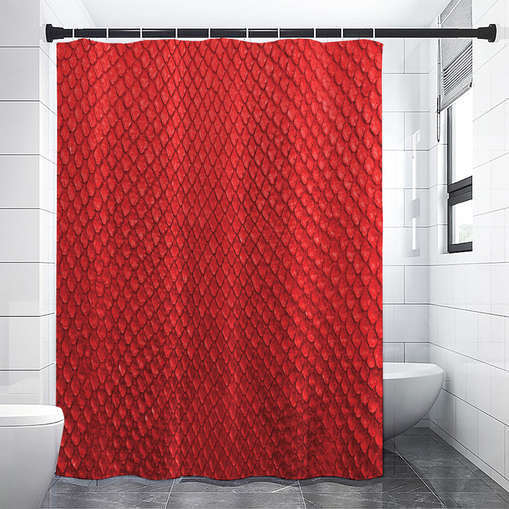Red Python Snakeskin Print Shower Curtain