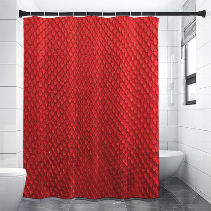 Red Python Snakeskin Print Shower Curtain