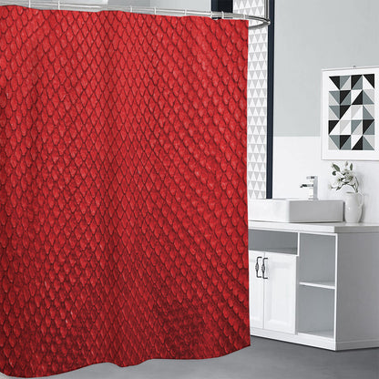 Red Python Snakeskin Print Shower Curtain
