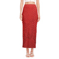 Red Python Snakeskin Print Side Slit Maxi Skirt