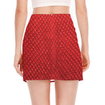 Red Python Snakeskin Print Side Slit Mini Skirt