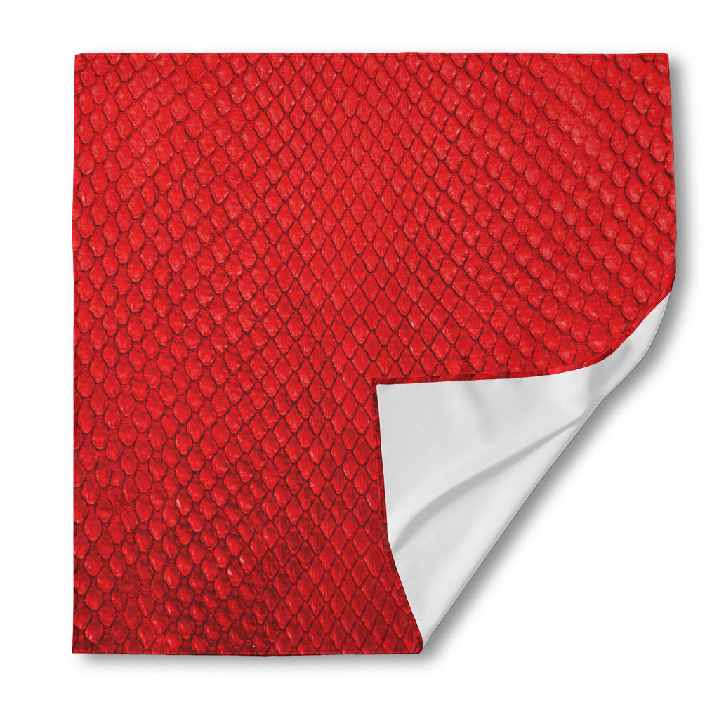 Red Python Snakeskin Print Silk Bandana
