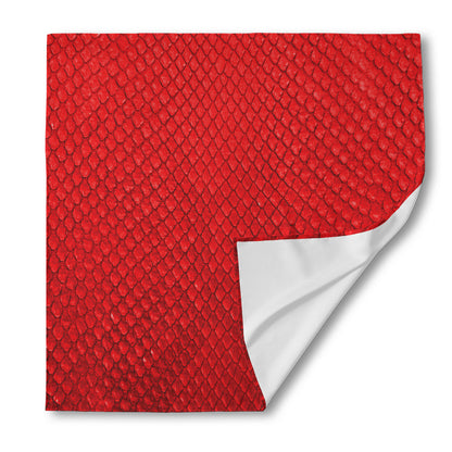 Red Python Snakeskin Print Silk Bandana