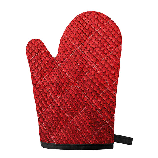 Red Python Snakeskin Print Single Oven Mitt