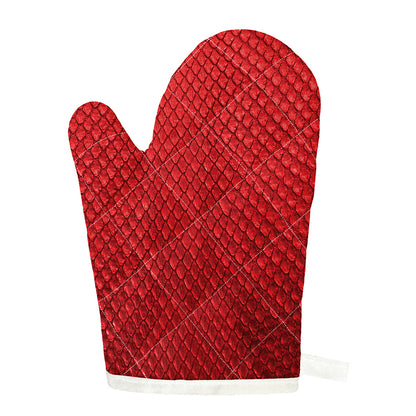 Red Python Snakeskin Print Single Oven Mitt