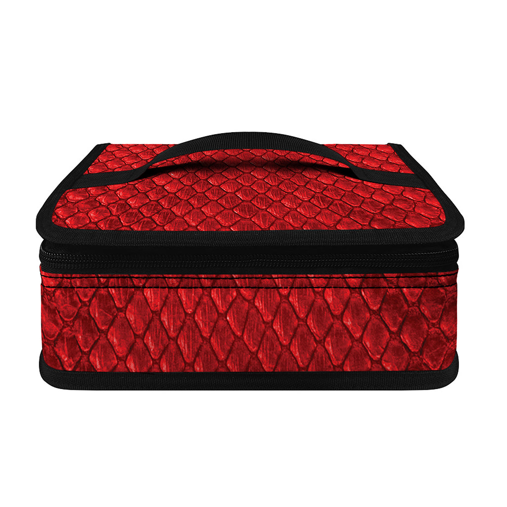 Red Python Snakeskin Print Small Lunch Bag