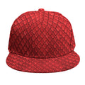 Red Python Snakeskin Print Snapback Cap