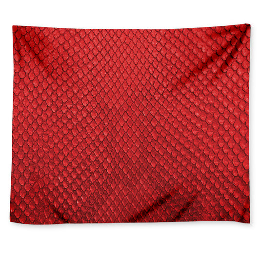 Red Python Snakeskin Print Tapestry