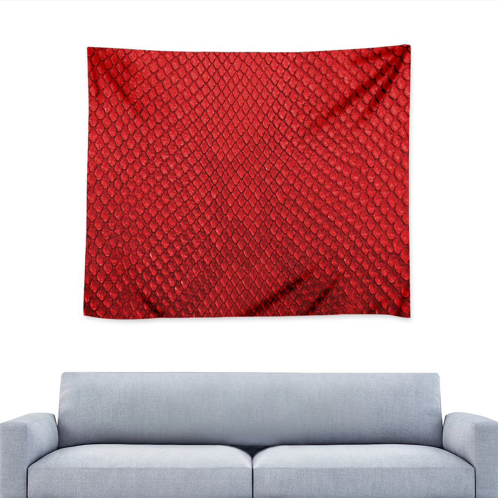 Red Python Snakeskin Print Tapestry