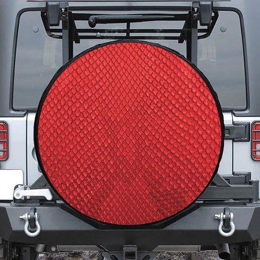 Red Python Snakeskin Print Tire Cover