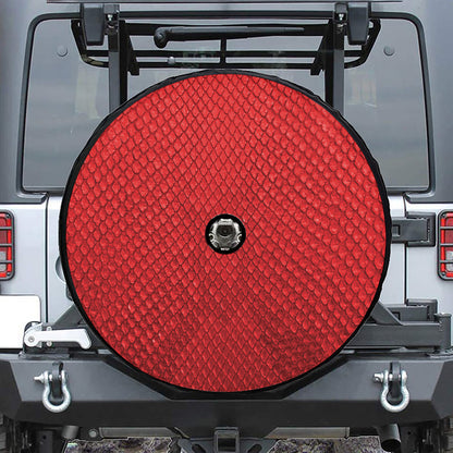 Red Python Snakeskin Print Tire Cover With Camera Hole