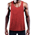 Red Python Snakeskin Print Men's Workout Tank Top