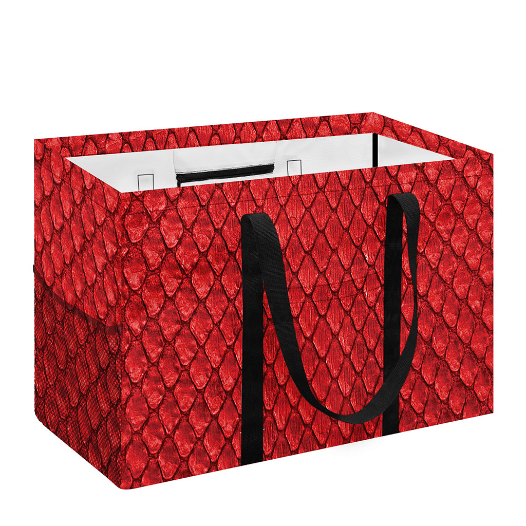 Red Python Snakeskin Print Utility Tote Bag