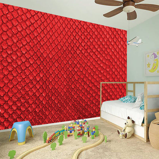 Red Python Snakeskin Print Wall Sticker