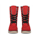 Red Python Snakeskin Print Winter Boots
