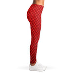 Red Python Snakeskin Print Women's Leggings