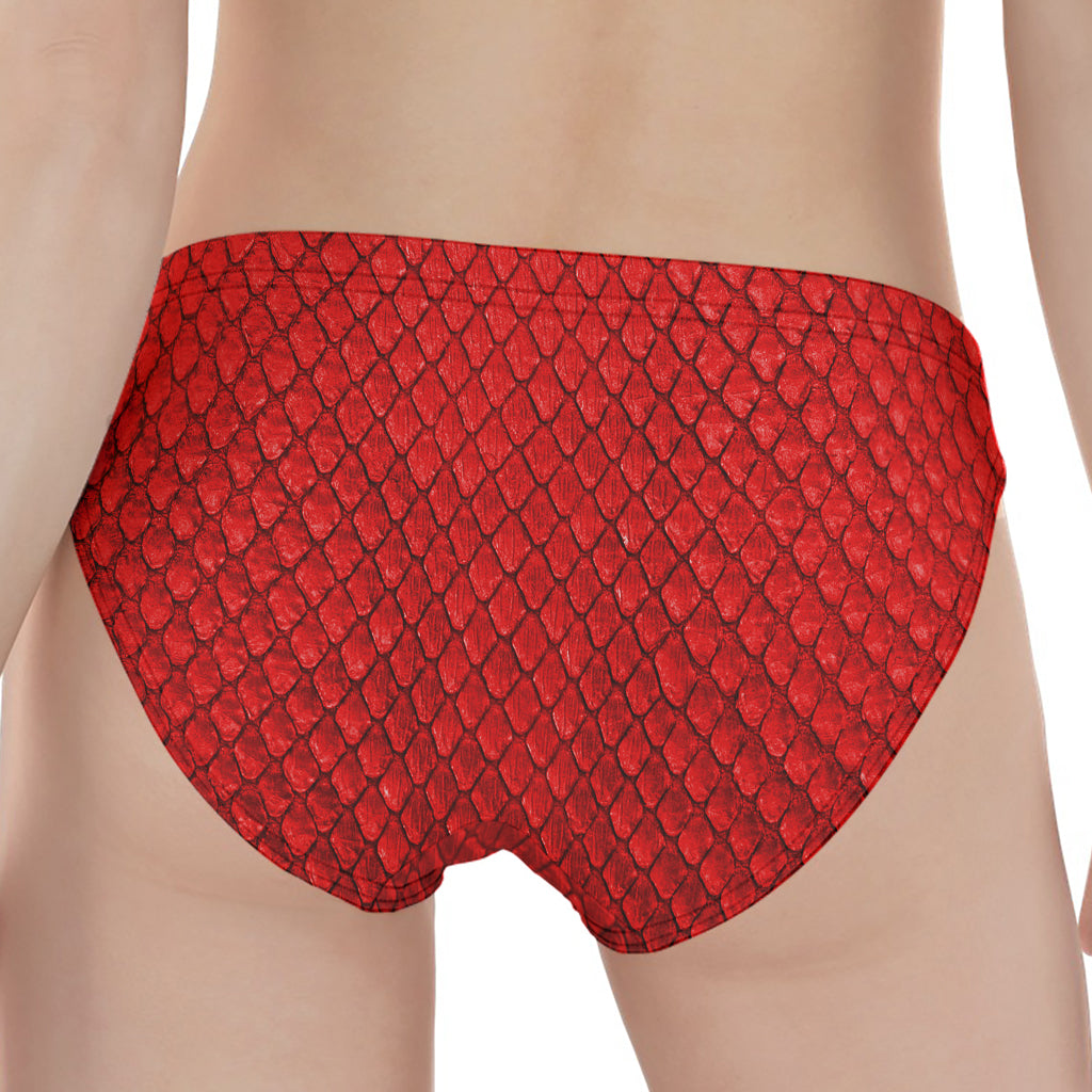 Red Python Snakeskin Print Women's Panties