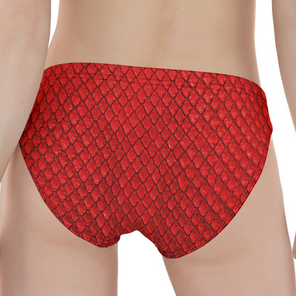 Red Python Snakeskin Print Women's Panties