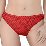 Red Python Snakeskin Print Women's Thong