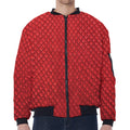 Red Python Snakeskin Print Zip Sleeve Bomber Jacket