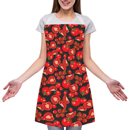 Red Ripe Tomatoes Pattern Print Adjustable Apron