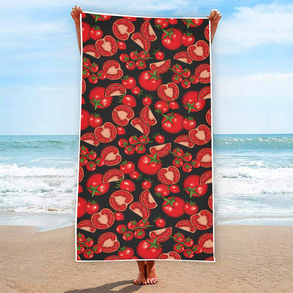 Red Ripe Tomatoes Pattern Print Beach Towel