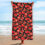 Red Ripe Tomatoes Pattern Print Beach Towel