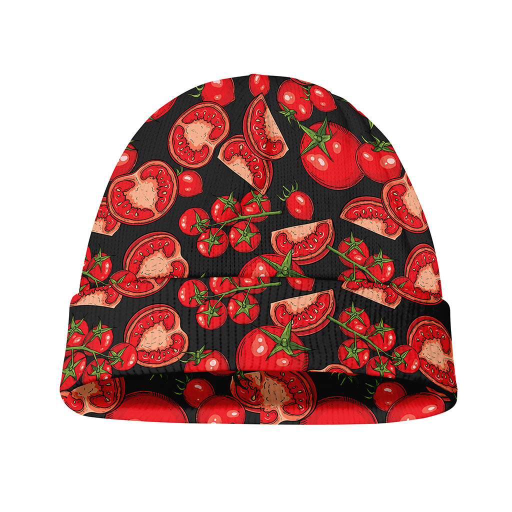 Red Ripe Tomatoes Pattern Print Beanie
