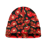 Red Ripe Tomatoes Pattern Print Beanie