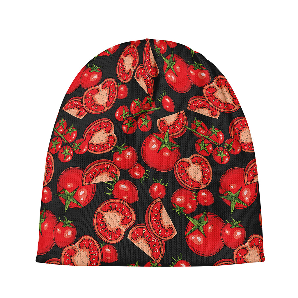 Red Ripe Tomatoes Pattern Print Beanie