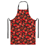 Red Ripe Tomatoes Pattern Print Bib Apron With Pocket